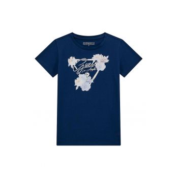 Tricou din amestec de bumbac cu decolteu la baza gatului