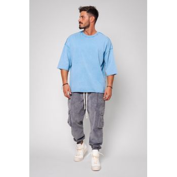 Tricou Prespalat Oversized Blue 13071