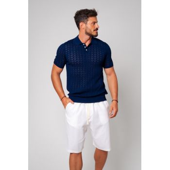 Tricou tricotat Navy 13320