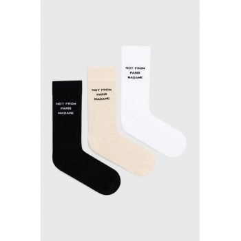 Drôle de Monsieur ciorapi de bumbac Le Pack de Chaussettes Slogan 3-pack PERM-SK101-CO024-MC