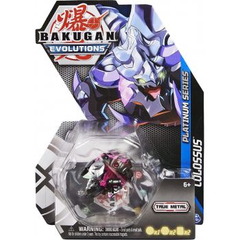 Figurina Bakugan Evolutions Platinum Series, Colossus, Negru-Mov, 6 cm