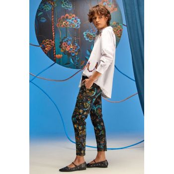 Medicine pantaloni de trening femei, culoarea negru, modelator