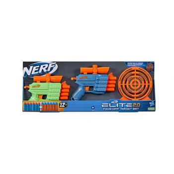 Set 2 pistoale Nerf Elite 2.0 Face Off Target, 12 proiectile, Multicolor