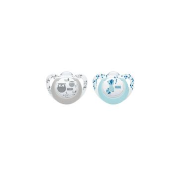 Set 2 suzete Nuk Genius Orthodontic, Bleu-Gri, 6-18 luni