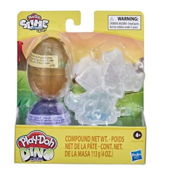 Set de joaca Hasbro Play-Doh - Ou de dinozaur, mov si auriu