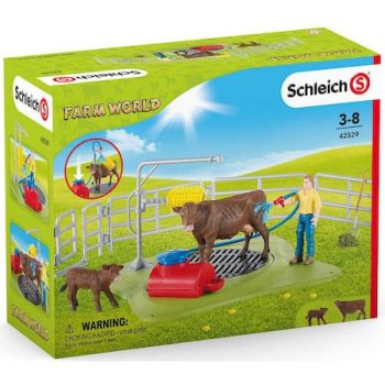 Set figurine Schleich, Farm World, Centru de spalat vaci