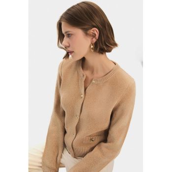 Cardigan tricotat cu terminatii striate