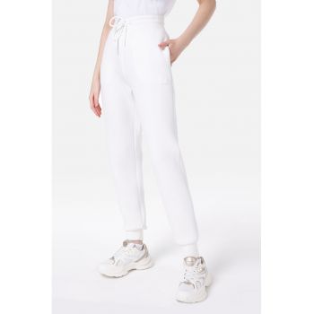 Pantaloni uni cu talie elastica