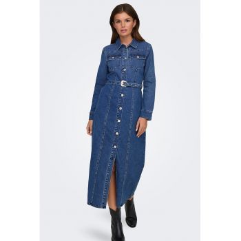 Rochie din denim cu o curea in talie