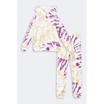 Trening cu gluga si model tie-dye