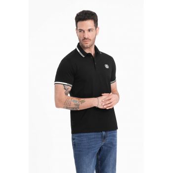 Tricou polo cu benzi constrastante