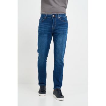 Blugi slim fit - aspect decolorat