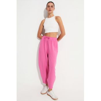 Pantaloni crop de trening cu snur