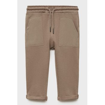 Pantaloni regular fit din bumbac cu snururi de ajustare