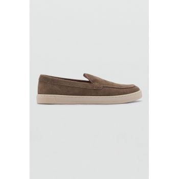 Pantofi loafer de piele intoarsa