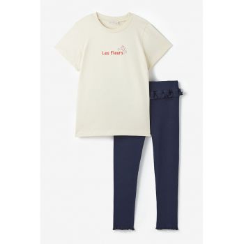 Set de pantaloni si tricou de bumbac - 2 piese