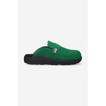 Suicoke papuci din piele x Tom Wood bărbați, culoarea verde 316STW.STW-GREEN