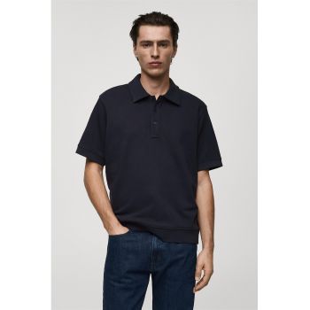 Tricou din amestec de bumbac cu guler polo