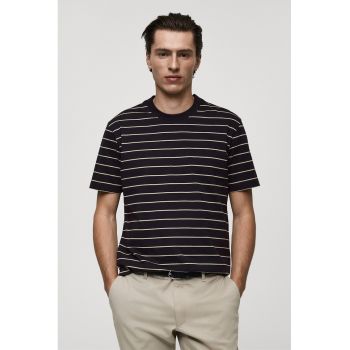 Tricou din bumbac cu model in dungi