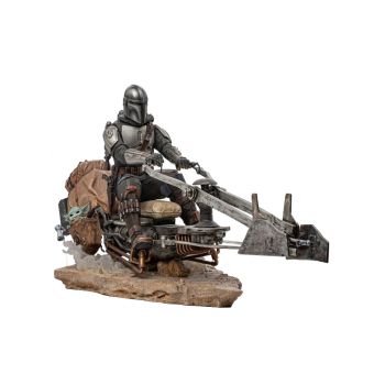 Iron Studios Deluxe The Mandalorian Mando On Speederbike 18cm