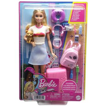 Papusa Barbie & Travel Set With Puppy (hjy18)