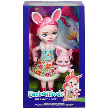 Papusa Enchantimals Huggable Cuties Big Bree Bunny Twist 30cm (frh52)