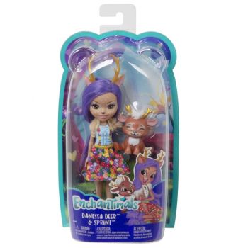 Papusa Enchantimals Mini Danessa Deer Sprint (fxm75)