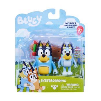 Set 2 Bluey S3 Skateboarding 7cm