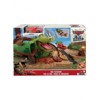 Set Disney Cars On The Road Dino & Cave Lightning Mcqueen (hmd74)