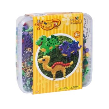 Hama Maxi Beads Beads & 1 Pegboard In Box Dinosaur (8742)