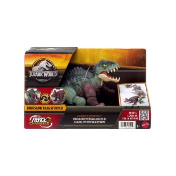 Jurassic World Fierce Changers Massive Stretch Giganotosaurus Nasutoceratops (hpd34)