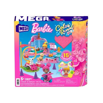 Mega Barbie Color Reveal - Train N Wash Pets (hhp89)