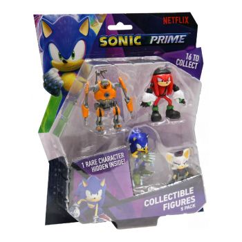 P.M.I. Sonic Prime 5 Pack Including 1 Rare Hidden Character S1 6.5cm Random