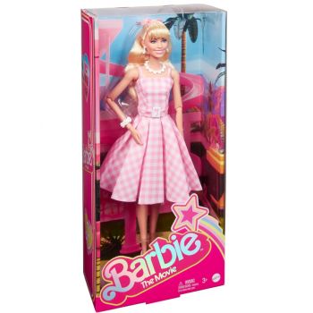 Papusa Barbie The Movie Collectible Doll Margot Robbie In Pink Gingham Dress (hpj96)