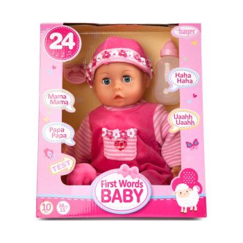 Papusa Bayer First Words Baby Pink 38cm (93825aa)