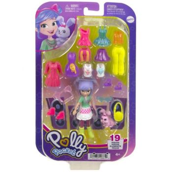 Papusa Polly Pocket Medium Pack Morning Walk & Pet (hkv94)