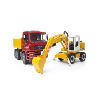 Set Bruder Man Tga Construction Truck & Liebherr Excavator (br2751)