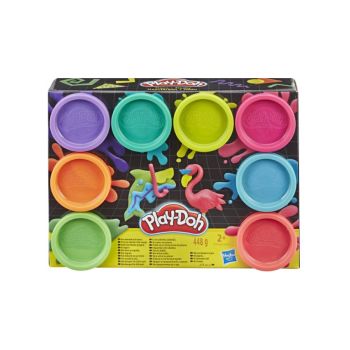 Set Plastilina Play-doh Neon Non Toxic 8 Colours Cans (e5063eu40)