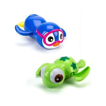 Magni Pull Up Bathing Animals Green Turtle & Blue Penguin (3615/3617)