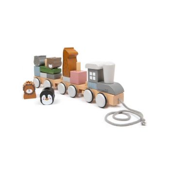 Smallstuff Stacking Train Wooden Zoo