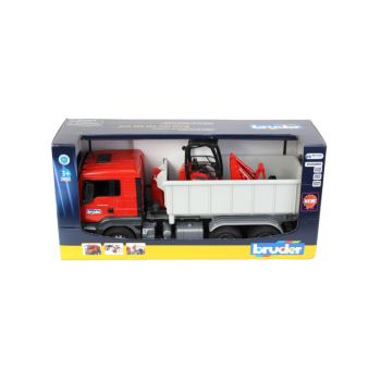 Bruder Man Tgs Truck With Roll-off Container & Schaffer Yard Loader (03767)