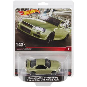 Hot Wheels Premium Real Readers Nissan Skyline Gt-r (bnr34) V Spec II With Nismo Parts 1:43 (hmd47)