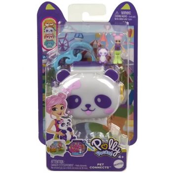 Polly Pocket Mini Pet Connects Panda Compact Playset (hrd38)