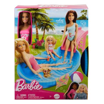 Set Papusa Barbie With Pool Slide (hrj74)