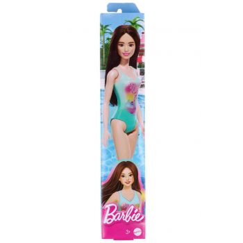 Barbie Beach Black Hair Doll Wearing Tropical Blue Swimsuit (hpv22)