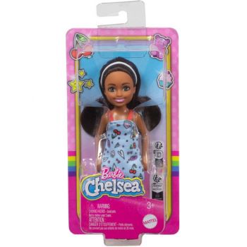 Barbie Chelsea With Blue Dress, Headband Brown Hair Mini Doll (hxm97)