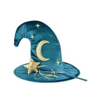 Den Goda Fen Velvet Wiard Hat & Wand (f77601)