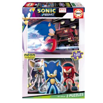 Educa 2x100 Sonic Prime Neon Puzzle (80-19629)