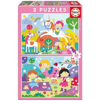 Educa 2x48 Unicorns/fantasy Puzzle (80-19993)