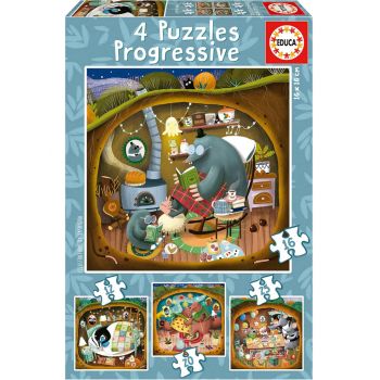 Educa Progressive Puzzle Forest Tales 12-16-20-25 Pcs (80-19685)